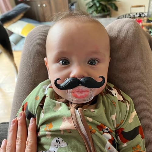 SOLIFEGOBLE Funny Pacifiers for Babies,Newborn Pacifier,Funny Pcifiers for 0-6-12-18 Months, Mustache Pacifier,Teeth Binky,Gift Pacifiers for Boys and Girls (Colors-04) - Image 3