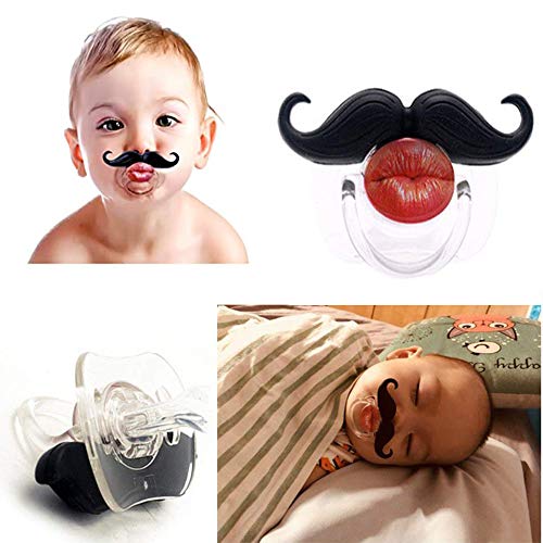 SOLIFEGOBLE Funny Pacifiers for Babies,Newborn Pacifier,Funny Pcifiers for 0-6-12-18 Months, Mustache Pacifier,Teeth Binky,Gift Pacifiers for Boys and Girls (Colors-04) - Image 5