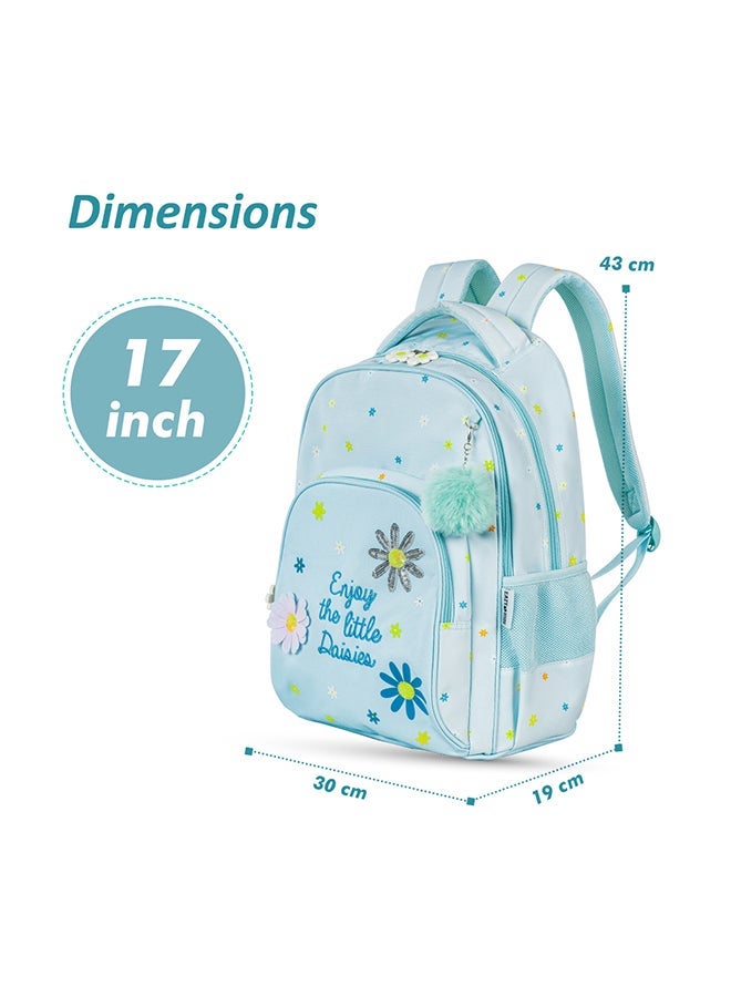Eazy Kids - Personalized 17" School Bag Set of 3 w/Lunch Bag and Pencil Pouch - Little Daisy Green - Image 3