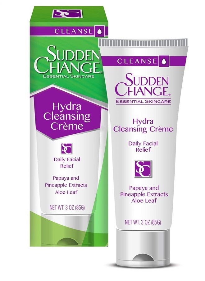 SUDDEN CHANGE Hydra Cleansing Creme - Creamy Exfoliating Facial Wash Cleanser with Papaya and Pineapple Extract (3 oz, pack of 1) 