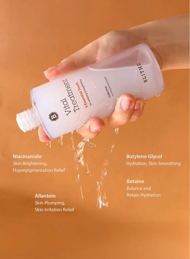 Blithe Vital Treatment 9 Essential Seeds, 54 ml - Korean Skincare, Hydrating Essence, Nourishing and Revitalizing K Beauty, Moistruising, Improving Skin Radiance, for All Skin Types