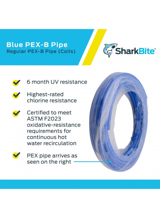 SharkBite 1/2 Inch x 100 Feet Blue PEX-B, PEX Pipe Flexible Water Tubing for Plumbing, U806B100 - Image 4