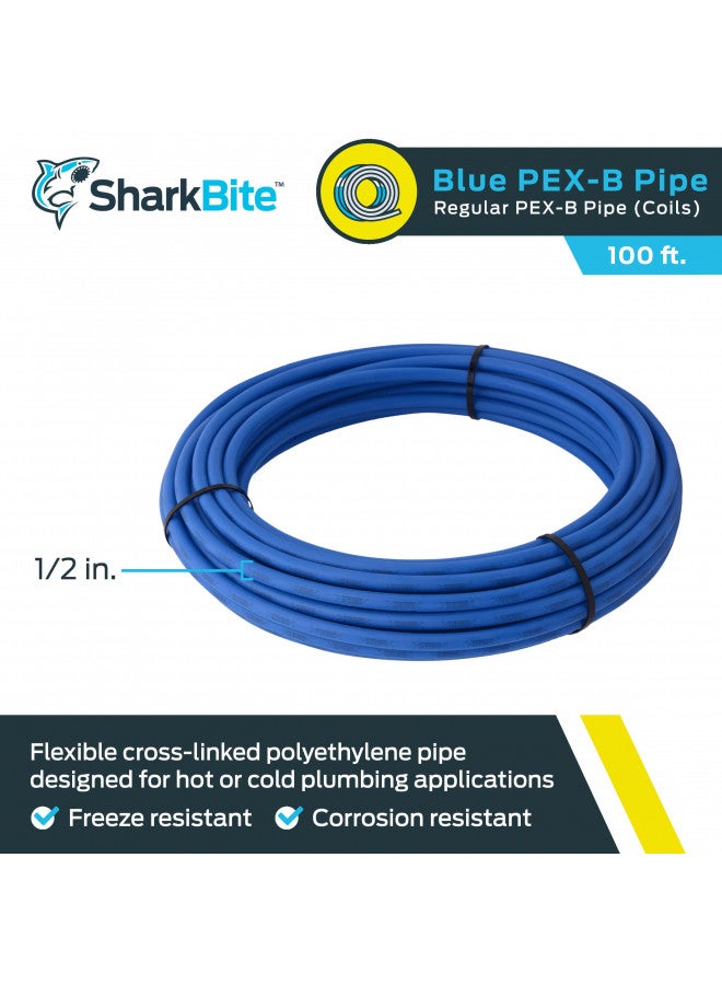 SharkBite 1/2 Inch x 100 Feet Blue PEX-B, PEX Pipe Flexible Water Tubing for Plumbing, U806B100 - Image 2