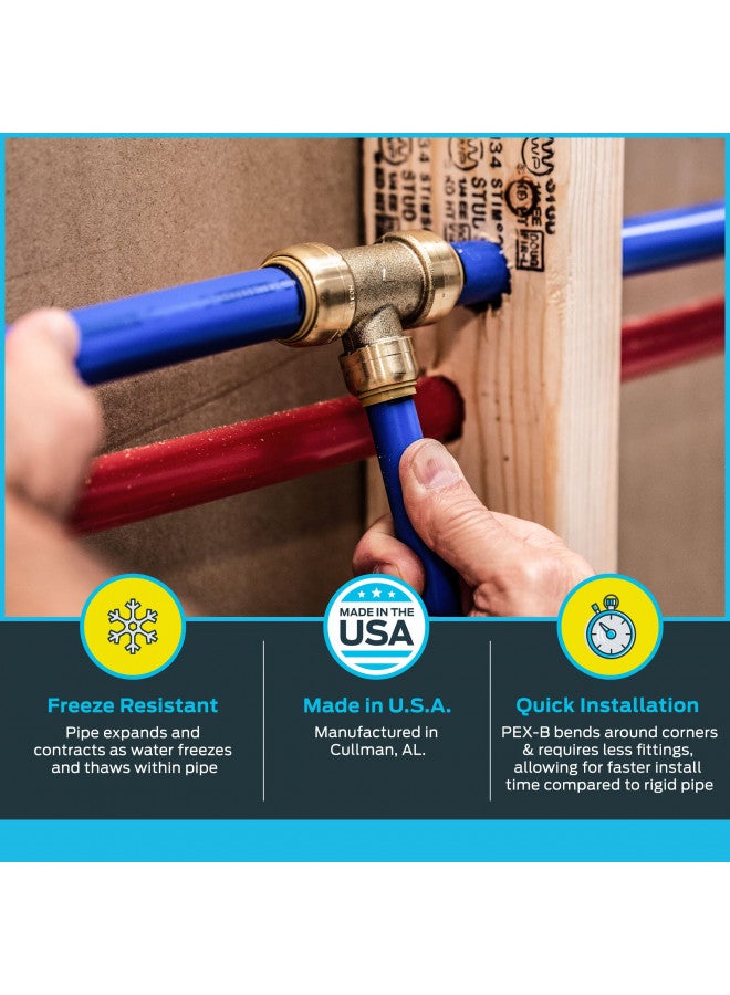 SharkBite 1/2 Inch x 100 Feet Blue PEX-B, PEX Pipe Flexible Water Tubing for Plumbing, U806B100 - Image 3