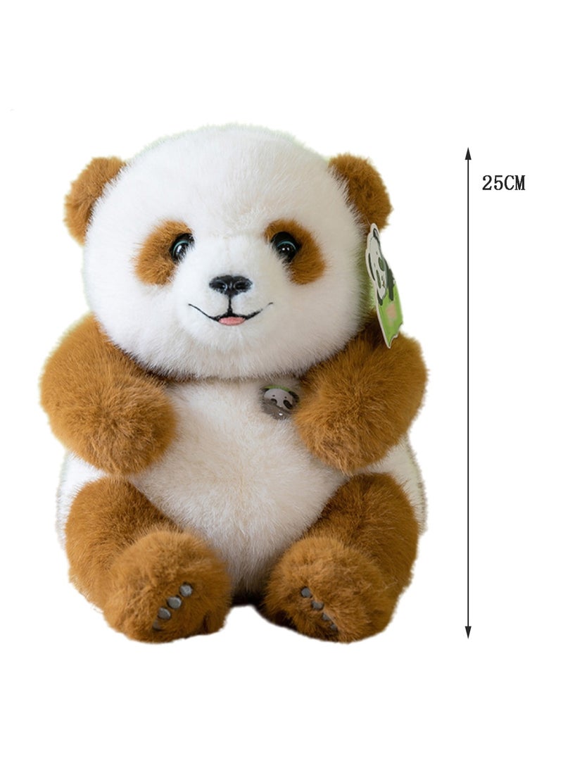 25 CM Cute Panda Plush Toy Soft Stuffed Simulation Animals Doll For Girls And Boys All Ages Gift（Brown） - Image 2