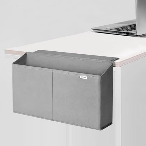 BYXEPA Desk Storage Bag Table Storage Organizer For Computer Gaming Desk Dorm Study Work Table Grey - Image 1