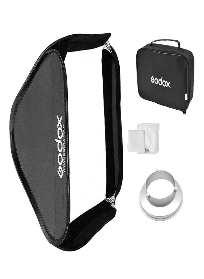 Godox Softbox 60cm x 60cm Portable Collapsible Softbox with Quick Release Bowens Mount Speedring Adapter for Studio Photography - 24" x 24" - Image 1