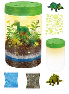 XUEYOUMA Light Up Dinosaur Terrarium Science Kit for Kids Birthday Gift for Boys and Girls Ages 6+ Years Old DIY Arts and Crafts for Children  - Image 1