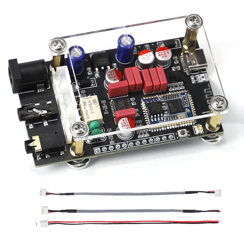 Portable Lossless BT 5.1 USB Decoding Board QCC5125 APTX LDAC Onboard Antenna with Acrylic Case Fine Quality Clear Sound Decoding Board - Image 1