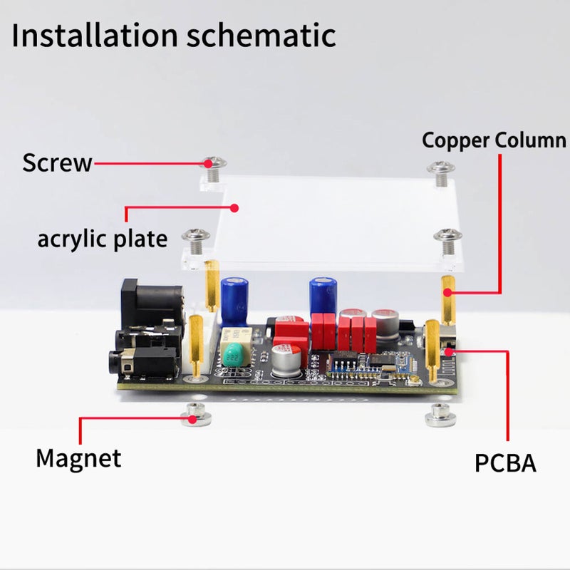 Portable Lossless BT 5.1 USB Decoding Board QCC5125 APTX LDAC Onboard Antenna with Acrylic Case Fine Quality Clear Sound Decoding Board - Image 2