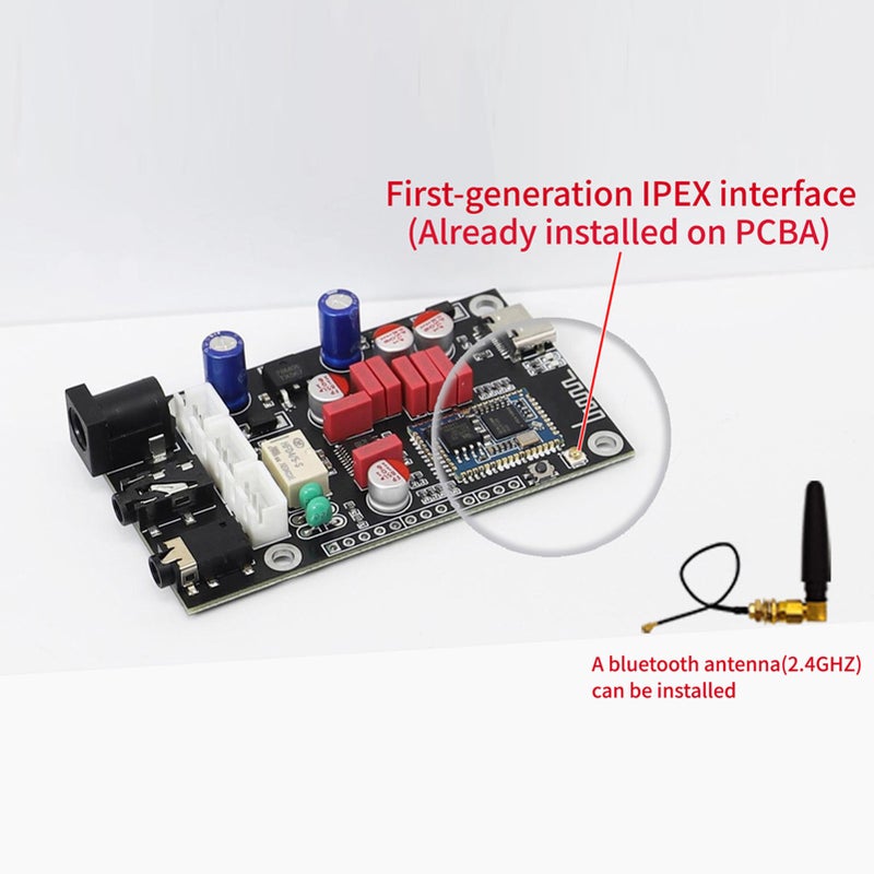 Portable Lossless BT 5.1 USB Decoding Board QCC5125 APTX LDAC Onboard Antenna with Acrylic Case Fine Quality Clear Sound Decoding Board - Image 4