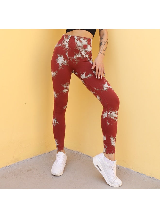 Tie-dye Yoga Pants Fitness Women Cycling Gym Tights Sports Leggings High Waist Trousers Workout Sports Wear  - Image 1