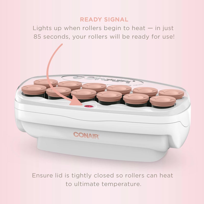 CONAIR لفافات ساخنة سيراميك كونير 1 1/2 بوصة، تشمل مشابك سوبر، اصنع تجاعيد كبيرة وممتلئة - Image 3