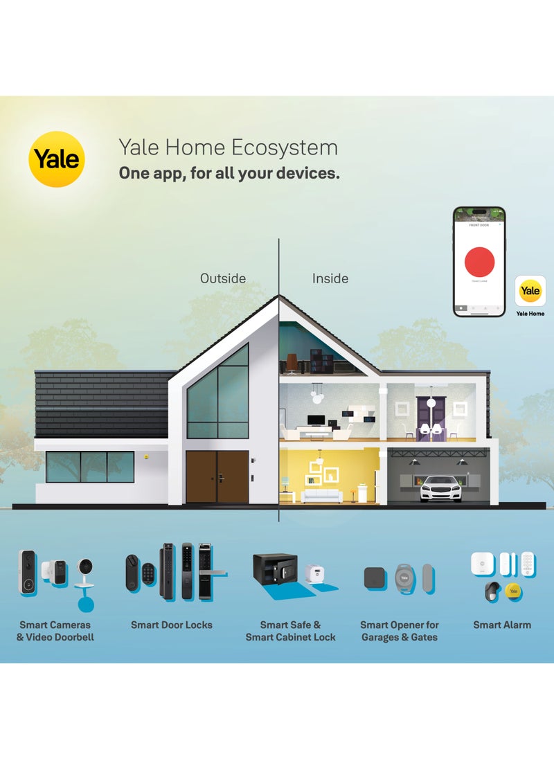 Yale - Smart Lock YDM3109A, with Pin Code, RIFD Card and Mechanical Key for Keyless Home Entry, Auto Locking & Emergency Power Supply, Adjustable Handle Suitable for Right or Left Handed Doors - Image 1