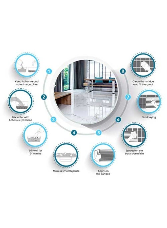 سوماني SEF 555 لاصق البلاط الأبيض - لاصق أسمنتي عالي القوة ومعدل بالبوليمر ومقاوم للماء للسيراميك والبلاط المزجج | تطبيق الأرضيات والجدران الداخلية - Image 2
