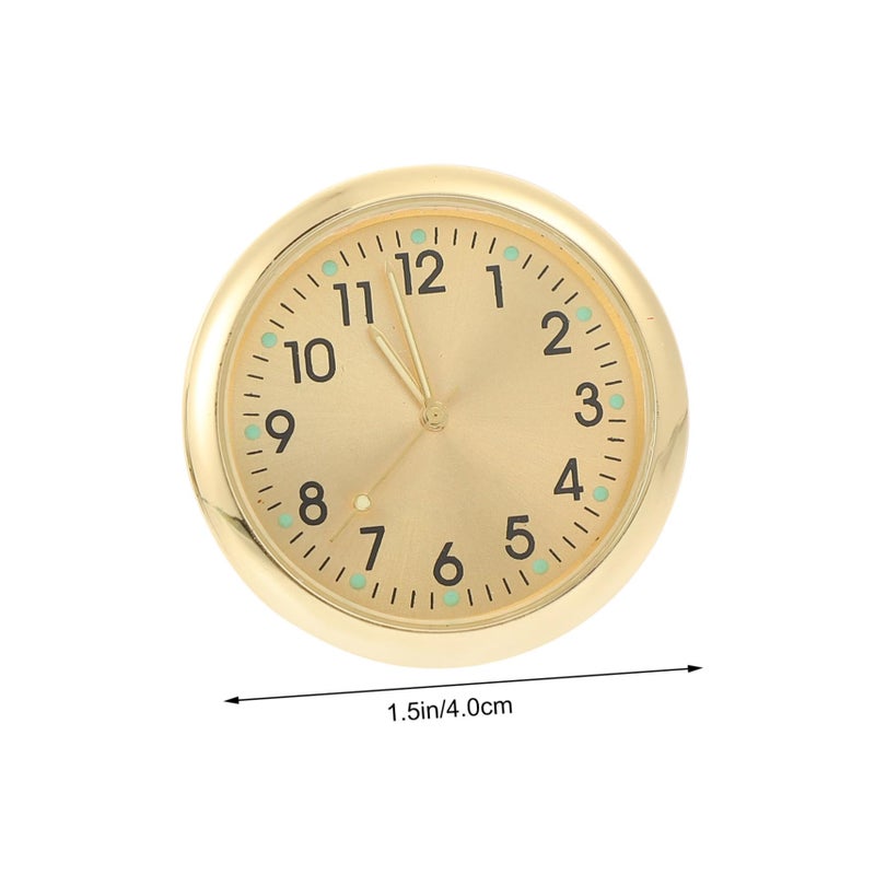 2Pcs Luminous Car Dashboard Clock Blue Gold Design Easy Viewing Timepiece - Image 3