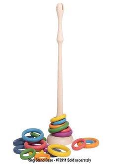 TickiT TickiT-73977 Rainbow Wooden Rings - Set of 21 - 3 Sizes - Counting and Sorting Rings - Loose Parts Wooden Toy for Babies and Toddlers 10m+ - Inspire Curiosity and Open-Ended Play  - Image 2