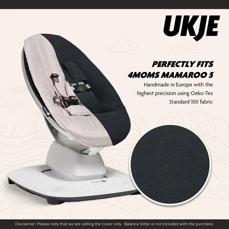UKJE Protective Swing Cover Compatible with 4moms or MamaRoo 5, Multi-Motion Baby Swing, Baby Swing Liners, Baby Rocker Cover, Easy to Install, Easy to Wash, Handmade in Europe, Beige - Image 4