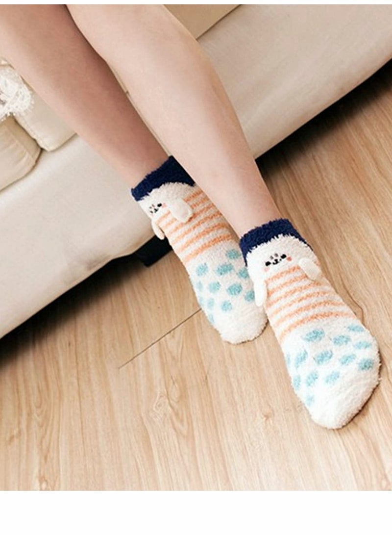 3 Pairs Womens Fuzzy Socks Winter Warm Fluffy Soft Slipper Home Sleeping C ute Animal Socks, womens cozy fluffy socks fuzzy socks plush socks, Winter Fluffy Socks Cozy Fuzzy Socks Athletic