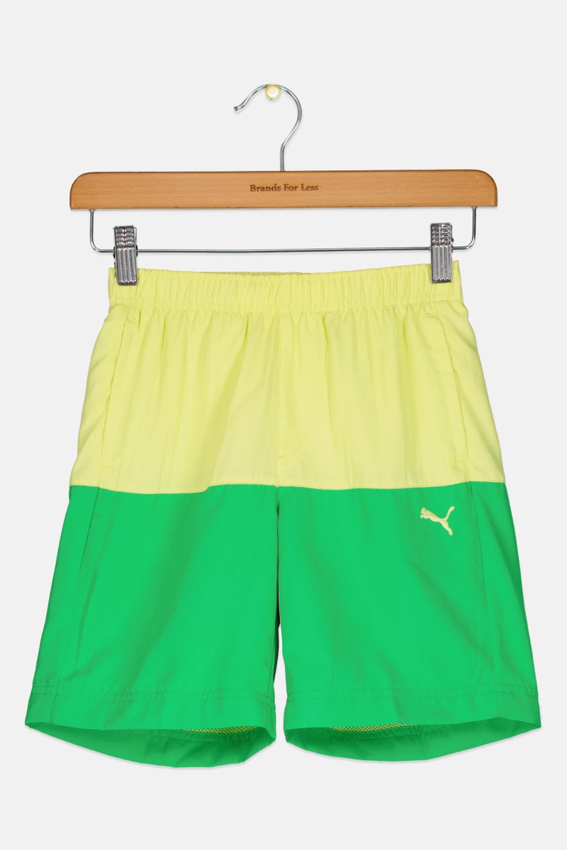PUMA Kids Boy Brand Logo Running Shorts, Green - Image 1