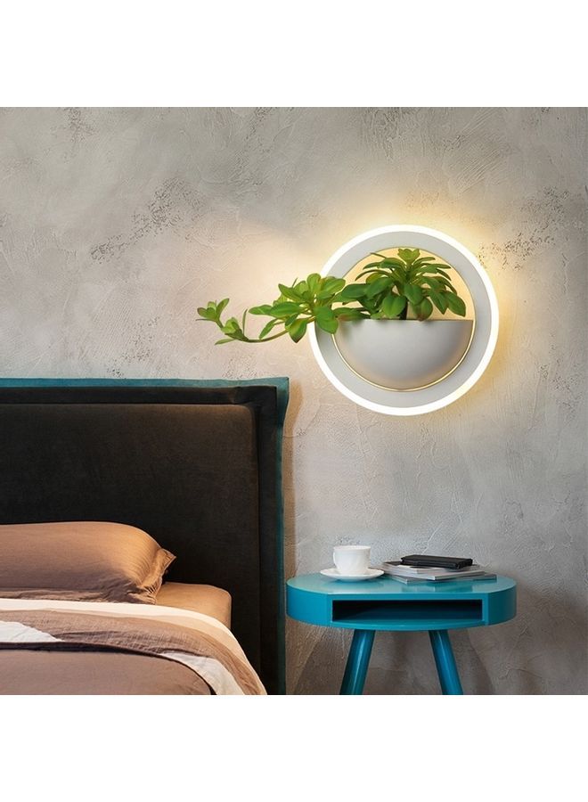 NIBEMINENT Decorative Plant Art Wall Lamp White - Image 1