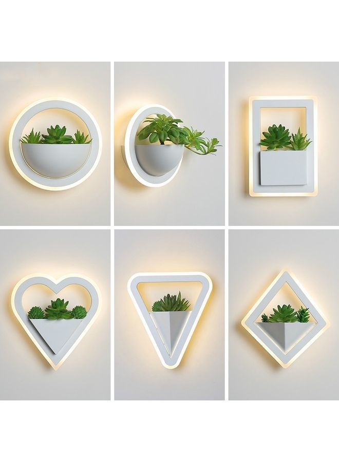 NIBEMINENT Decorative Plant Art Wall Lamp White - Image 4