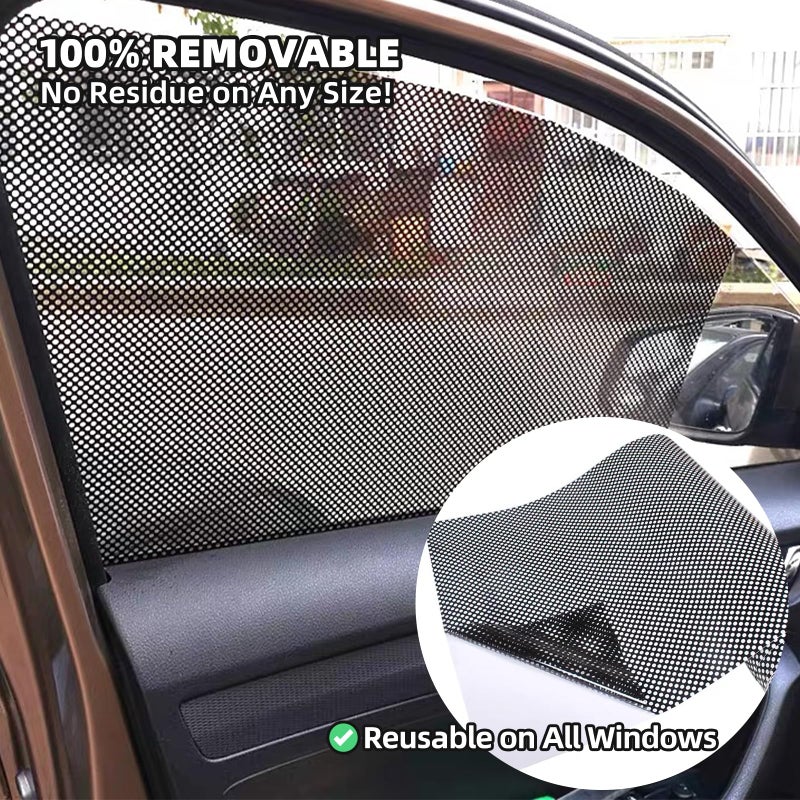 Qiyibei Car Side Window Sunshade Film - Removable Tint for Car Windows | Static Cling & Reusable |Superior UV & Heat Protection | 15" L x 16.5" W | | Installation Kit Included(4 PCS) - Image 4