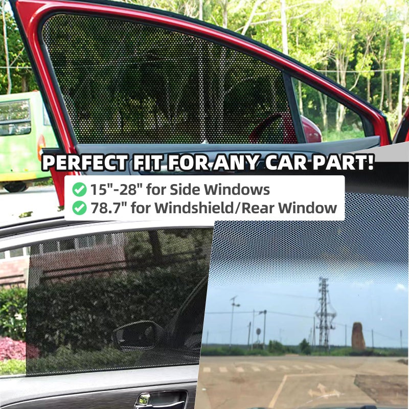 Qiyibei Car Side Window Sunshade Film - Removable Tint for Car Windows | Static Cling & Reusable |Superior UV & Heat Protection | 15" L x 16.5" W | | Installation Kit Included(4 PCS) - Image 2