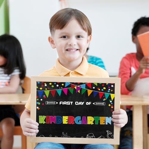 WaaHome First Day of School Chalkboard Sign - 8''x10'' First Day of Kindergarten Preschool Sign Back to School Signs for Kids Girls Boys, Reusable, 16 Grades - Image 3