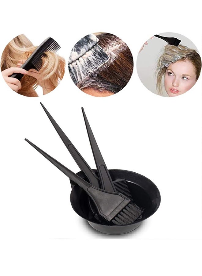 Hair Dye Color Brush and Bowl Set, 4Pcs Color Bowl Brushes Tool Mixing Bowl Kit Tint Comb for Hair Tint Dying Coloring Applicator - Image 4