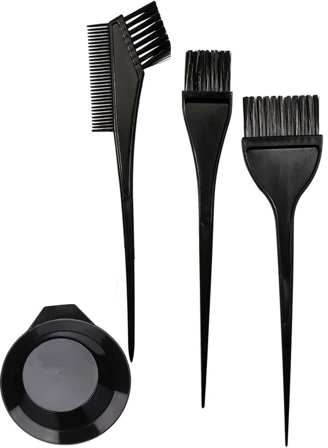 Hair Dye Color Brush and Bowl Set, 4Pcs Color Bowl Brushes Tool Mixing Bowl Kit Tint Comb for Hair Tint Dying Coloring Applicator - Image 1