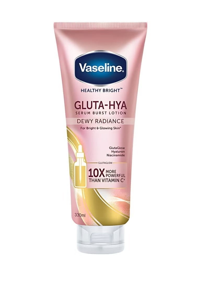 Vaseline Premium Body Lotion Bundle Set – Gluta-Hya UV Lotion SPF Moisturizer 330ml + Healthy Bright Gluta-Hya Dewy Radiance Serum-in-Lotion 330ml | Brightening, Deep Hydration & Daily UV Care (Pack of 2) - Image 3