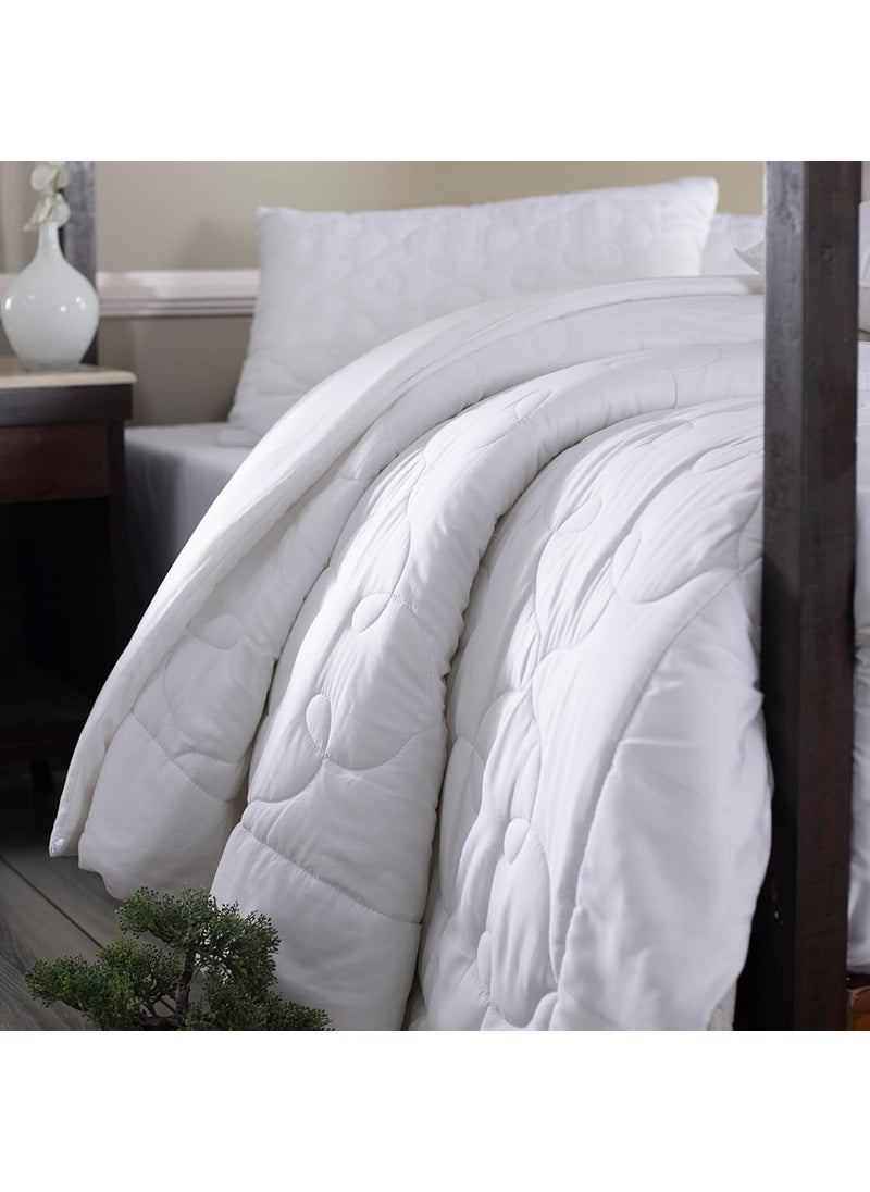 maspar maspar Diamonique Excel Fabric Winter Light Weight Super Soft Plush All Season Duvet InsertQuilt Double 220 x 240 cm White  - Image 2