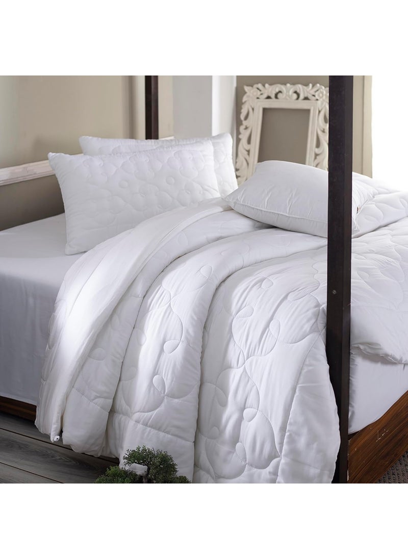 maspar maspar Diamonique Excel Fabric Winter Light Weight Super Soft Plush All Season Duvet InsertQuilt Double 220 x 240 cm White  - Image 1