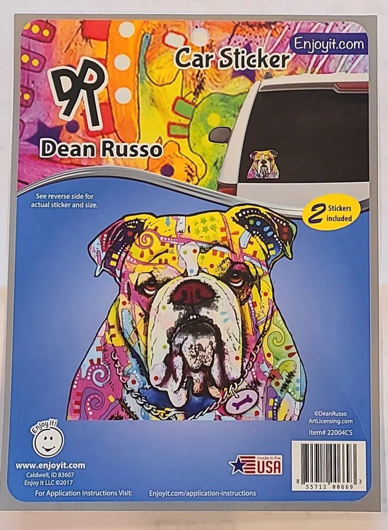 Enjoy It Dean Russo Bulldog Car Stickers, Outdoor Rated Vinyl Sticker Decals for Windows, Bumpers, Laptops or Crafts - 2 Pieces - Image 2