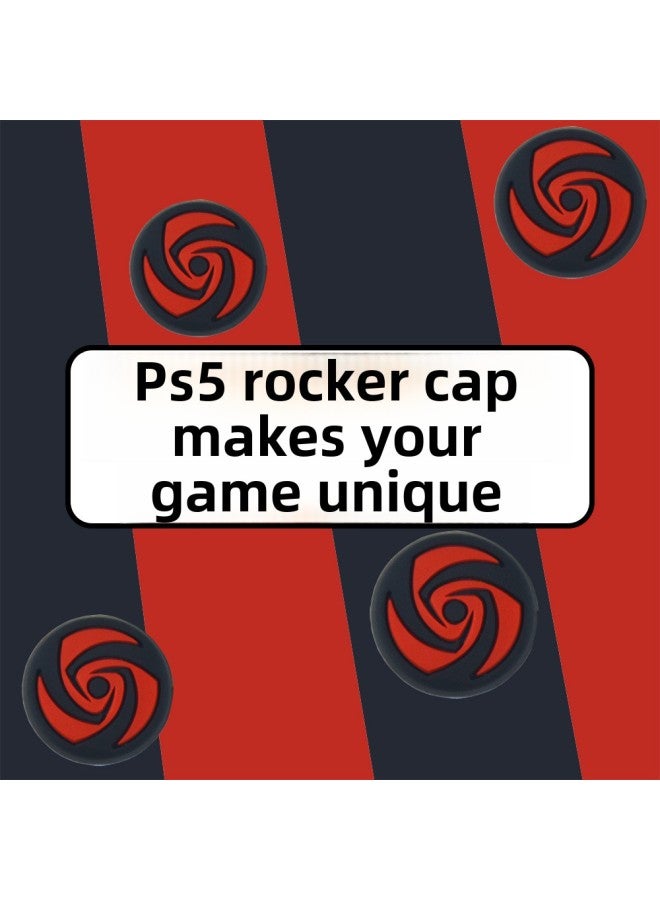 AMOGMO PS5 PS4 Rocker Protective Cap Xbox Silicone Rocker Cap Black Red Vortex 3D Cap Silicone Non-slip-Product Color:2 Small Bags, Non-returnable And Non-exchangeable  - Image 2