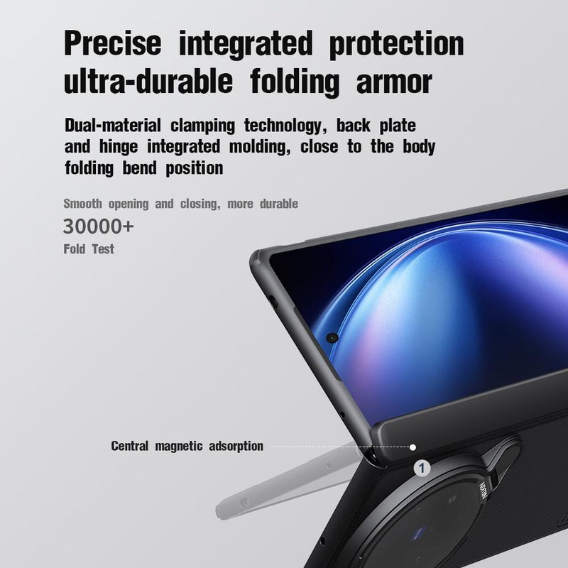 Nillkin For Vivo X Fold5 Frosted Prop Pc + Tpu Magsafe Magnetic Transparent Mirror Cover Phone Case(Black) - Image 5