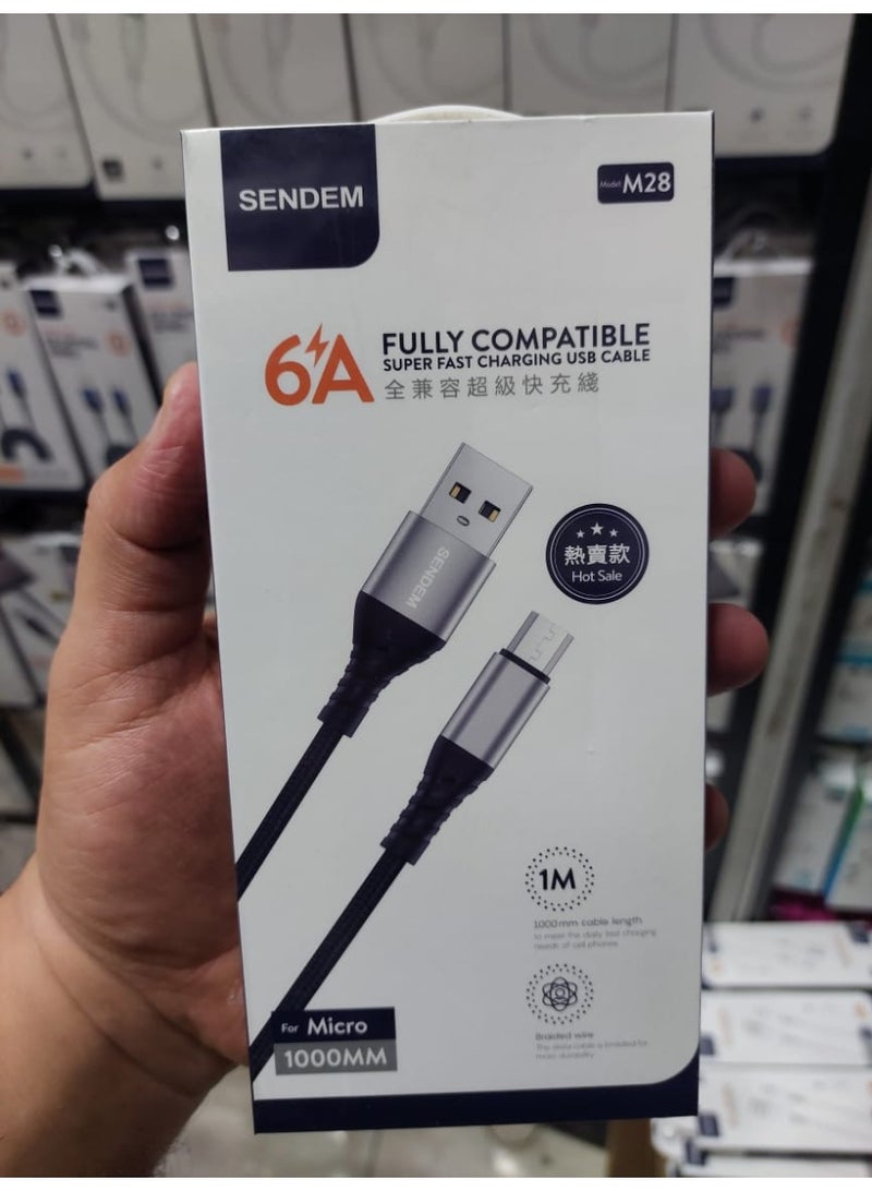 سيندم كابل شحن قوي 6 امبير – يدعم الشحن السريع مع نقل بيانات بكفاءة - متوافق معMicro - Image 2