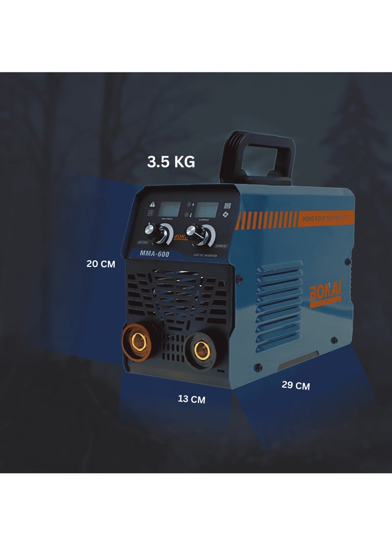 بوناي آلة لحام عاكس BN-HK88 MMA-600 | آلة لحام IGBT محمولة بجهد 220-240 فولت | آلة لحام قوسية 20-105 أمبير مزودة بكابل لحام، وكابل تأريض، وخوذة، وفرشاة | موفرة للطاقة، ومنخفضة الضوضاء - Image 5