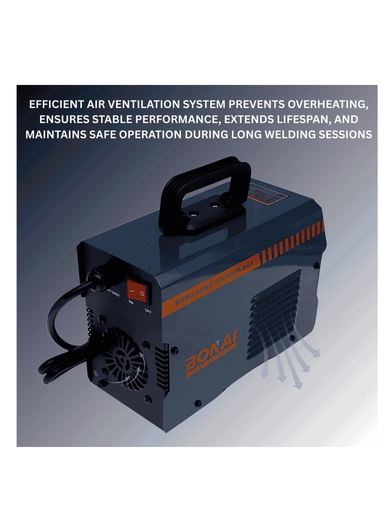 بوناي آلة لحام عاكس BN-HK88 MMA-600 | آلة لحام IGBT محمولة بجهد 220-240 فولت | آلة لحام قوسية 20-105 أمبير مزودة بكابل لحام، وكابل تأريض، وخوذة، وفرشاة | موفرة للطاقة، ومنخفضة الضوضاء - Image 2