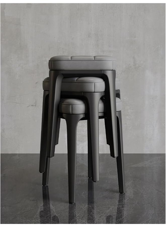 erorex 1Pcs Household Dressing Stools Barstools Makeup Stools Plastic Stools Dressing Table Makeup Stools For Kitchen 36 * 36 * 40Cm Gray - Image 3