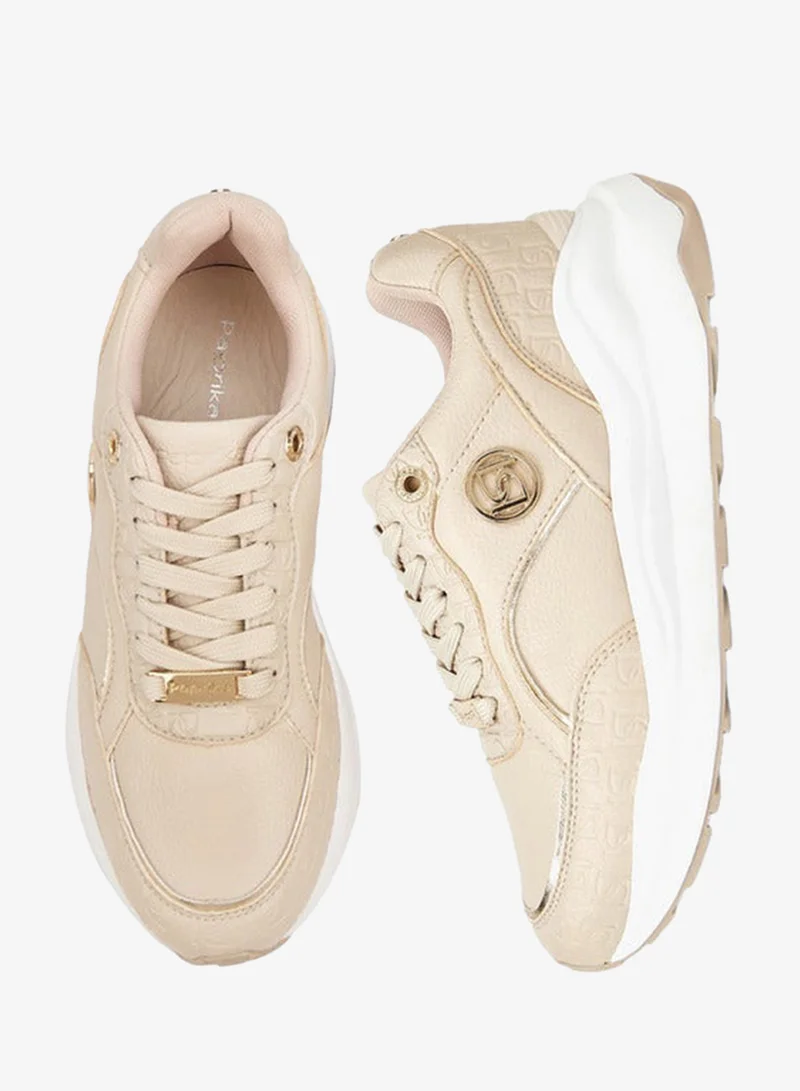 بابريكا أحذية رياضية برباط بنقوش دانتيل