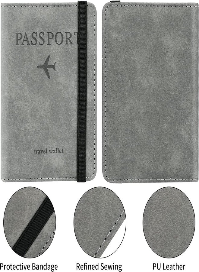 Qolixs Passport Holder Cover Travel Wallet Organiser, Passport Case with RFID Blocking, PU Leather Travel Document Holder for Men & Women Travel Accessories (Multi) - Image 2
