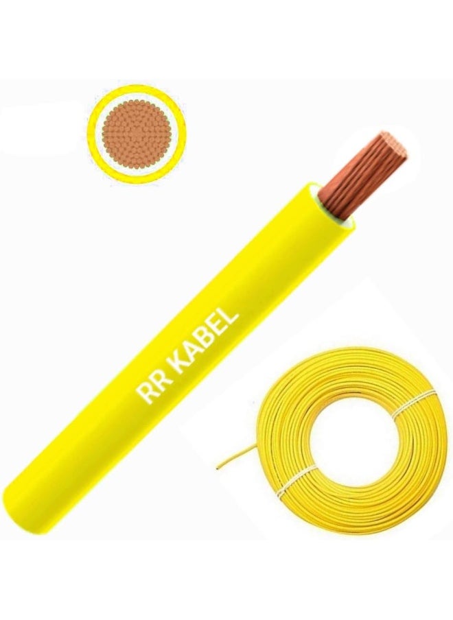 RR Multi Strand Pure Copper Single Core Flexible Cables | Trirated Electrolytic Conductor Up To 105C Fire Resist Electric Panel Wire | Bs6231 Iso9001 Ce Compliant 100Y(90M) Roll (1Mm, Yellow)  - Image 1