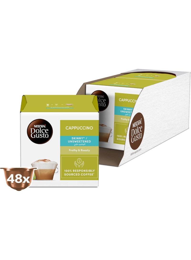 دولسي قوستو كبسولات قهوة كابتشينو نسكافية دولتشي جوستو سكيني، عبوة من 16 كبسولة، 3 قطع - Image 4