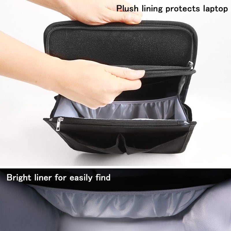 VANCORE Backpack Organizer Insert with Zipper for Men and Women High Capacity Divider Foldable Nylon Shoulder Bag Organizer (Black) - Image 4