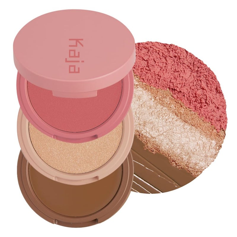 Kaja 3in1 Blendable Sculpting Trio  Play Bento  with Mango Seed Butter Cream Bronzer Powder Blush and Highlighter 02 Cloud Latte