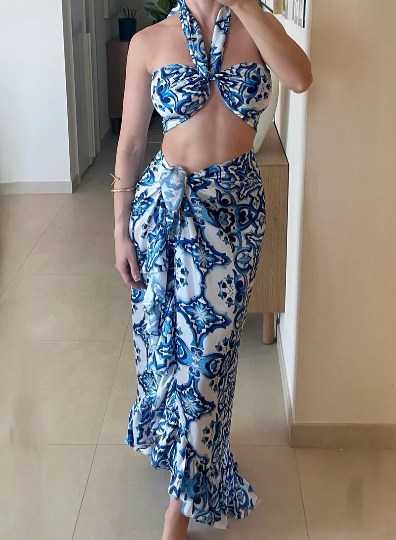 Itty Bitty Kinis Amalfi co-ord Blue