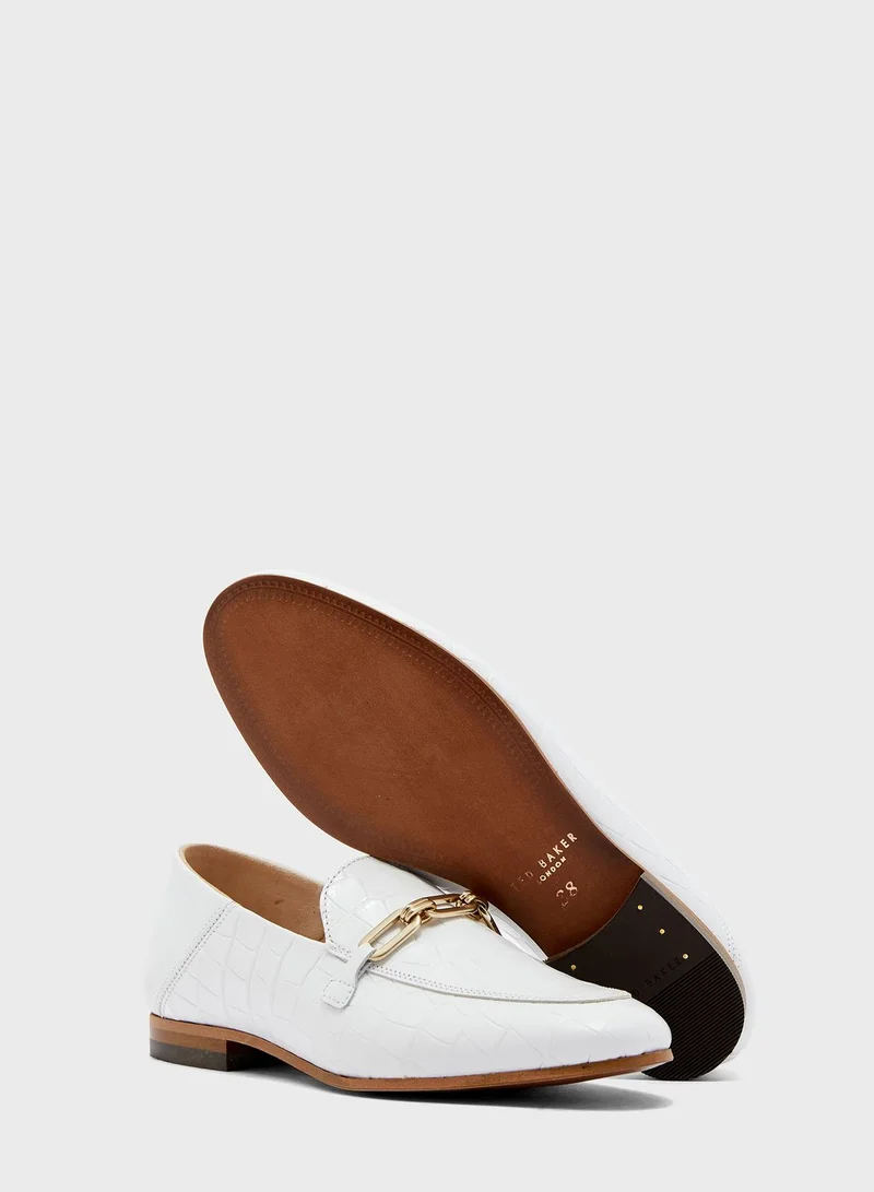 Ted Baker Aidiil Embossed Croc Effect Moccasin