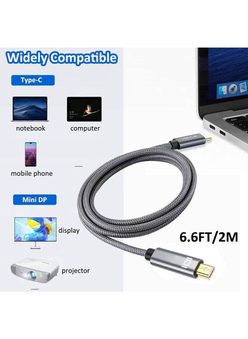 USB Type-C to Mini DisplayPort Cable – 2m High-Speed Thunderbolt 3 to Mini DP | 4K Ready, Durable & Easy-to-Use for Laptop, Tablet & Monitor - Image 2